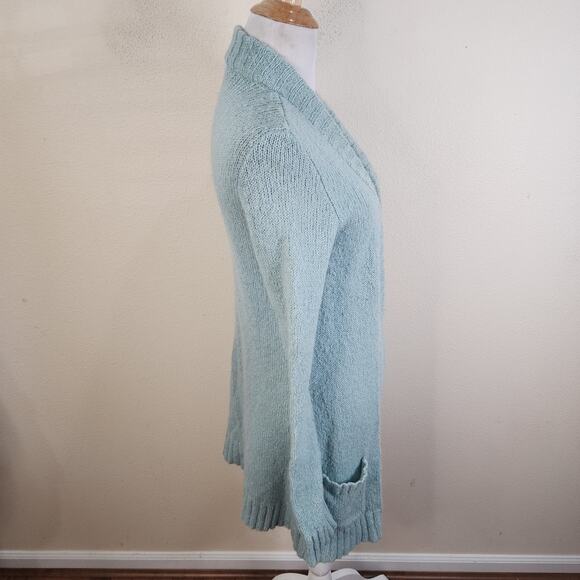 Fornarina Women's Wool Blend Aqua Open Front Cardigan Sweater Size Medium - Picture 2 of 7